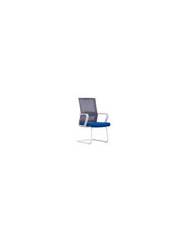 SILLA VISITA LIVENO CON BRAZOS NEXUS CAPACIDAD 330 LIBRAS MALLA NEGRA/AZUL