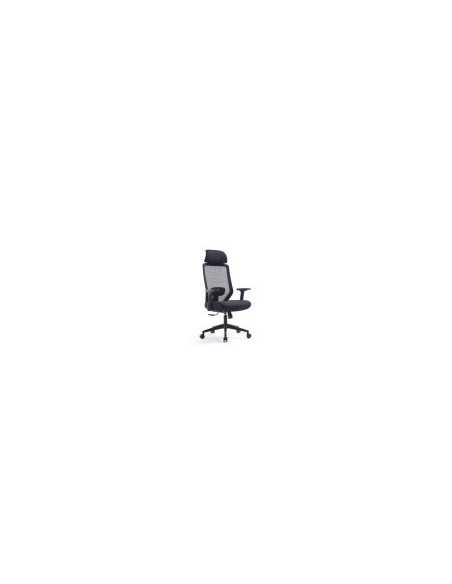 SILLA EJECUTIVA LIVENO OPTIMA CON CABECERA CAPACIDAD 250 LIBRAS MALLA NEGRA