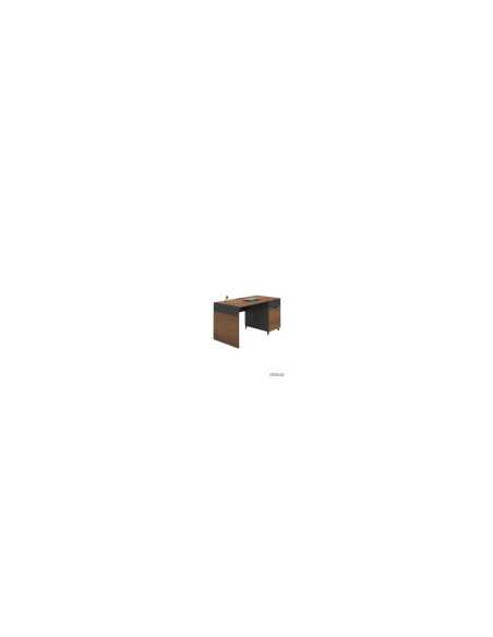 ESCRITORIO SECRETARIAL LIVENO 2 GAVETAS 1.20 X 0.60 X 0.75 MTS CAFE OSCURO OAK/ NEGRO