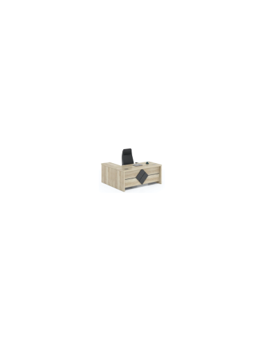 ESCRITORIO EJECUTIVO LIVENO CON GABINETE DE 2 PUERTAS 1.60 X 1.60 X 0.75 MTS BEIGE/GRIS