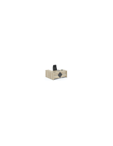 ESCRITORIO EJECUTIVO LIVENO CON GABINETE DE 2 PUERTAS 1.60 X 1.60 X 0.75 MTS BEIGE/GRIS