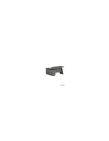 ESCRITORIO EJECUTIVO LIVENO CON GABINETE DE 1 GAVETA 2 REPIZAS 1 PUERTA 1.80 X 1.60 X 0.76 MTS EBANO/GRIS