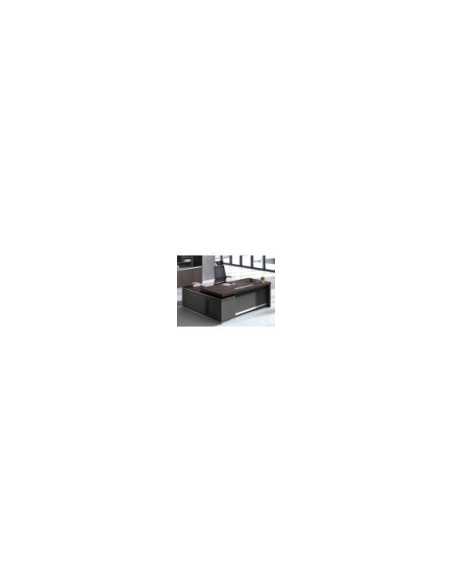 ESCRITORIO EJECUTIVO LIVENO CON GABINETE 1.80 X 1.80 X 0.76 MTS EBANO OAK/GRIS