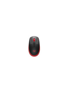 MOUSE INALÁMBRICO LOGITECH OPTICO M190 1000DPI NEGRO /ROJO