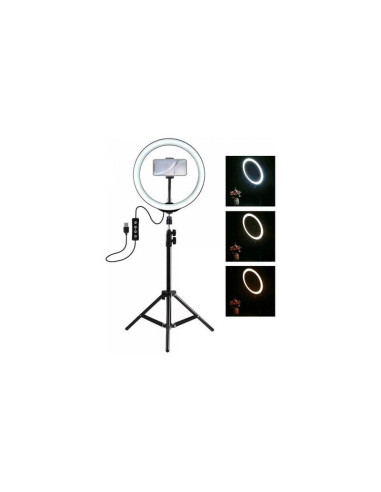 ARO DE LUZ ARGOM DE 10" CON TRIPODE COMPLETO 5.2 PIES ALTO