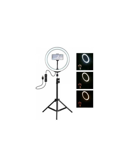 ARO DE LUZ ARGOM DE 10" CON TRIPODE COMPLETO 5.2 PIES ALTO