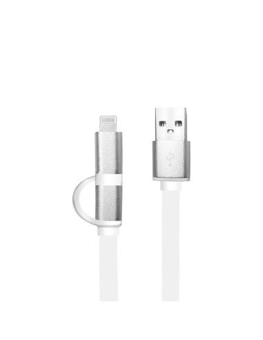 CABLE ARGOM USB 2.0 2 EN 1 1 PUERTO PARA IPHONE Y MICRO USB