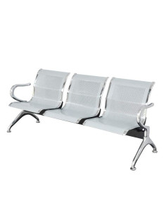 SILLA VISITA SIT TIPO SOFA 3 ASIENTOS PLATA