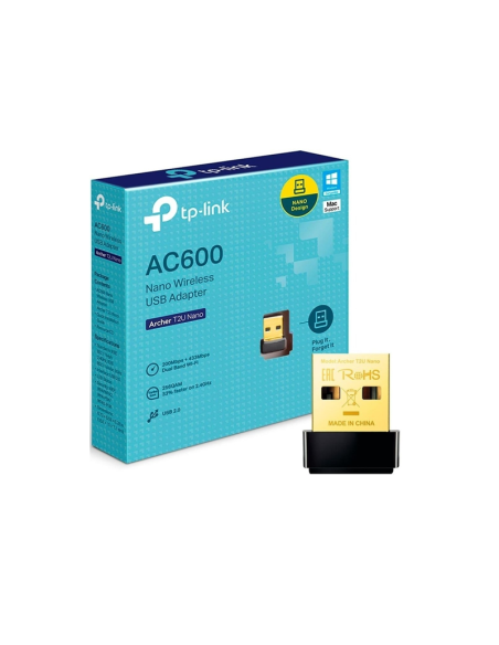 TARJETA INALAMBRICA TP-LINK ARCHER T2U NANO DOBLE BANDA USB 2.0 AC600 600MBPS