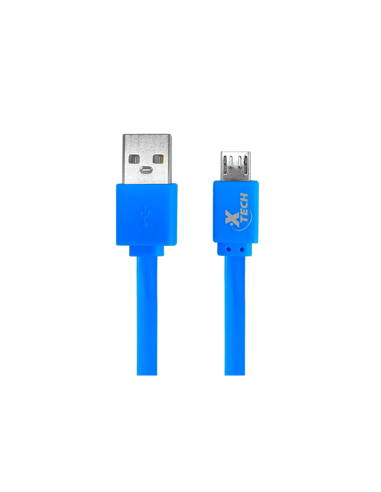 CABLE XTECH USB 2.0 A MICRO USB 3 PIES AZUL