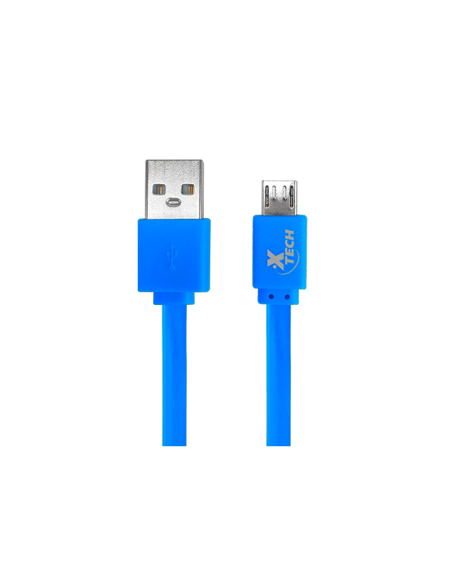 CABLE XTECH USB 2.0 A MICRO USB 3 PIES AZUL