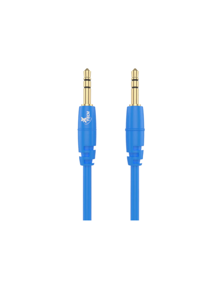 CABLE XTECH SONIDO ESTEREO 3.5MM A 3.5MM 3 PIES AZUL
