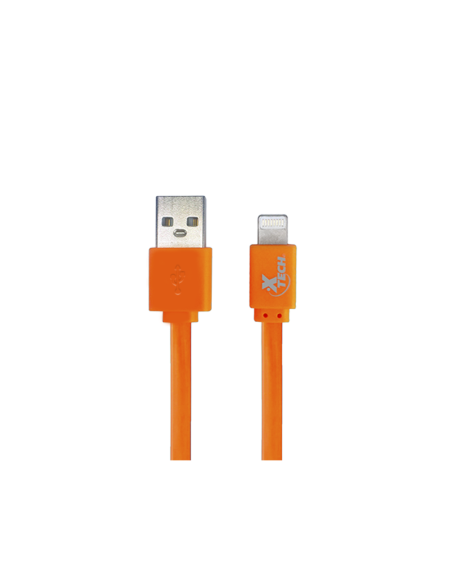 CABLE XTECH USB A LIGHTNING PARA IPHONE IPAD 3 PIES NARANJA