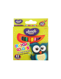 CRAYOLA DE CERA ESCOLAR OFIMAK 8 PIEZAS JUMBO